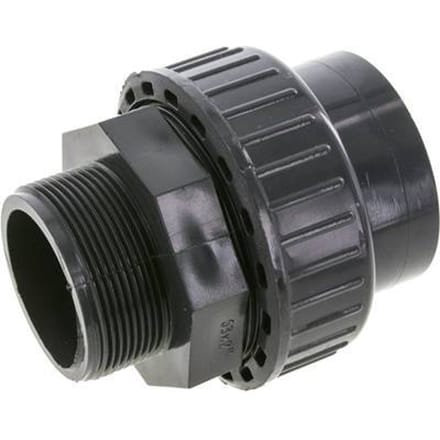 PVC Rechte Lijmmof 63mm x Buitendraad R 2'' EPDM