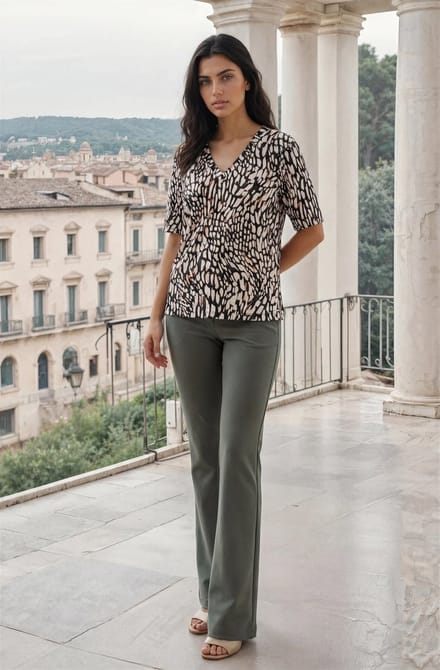 MI PIACE - Bonded Travel Broek Flair 202633 Deep Depth - Maat : 3XL