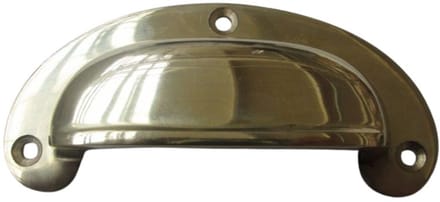 Round Lipped Cabinet Cup Pull Handle Polished Brass