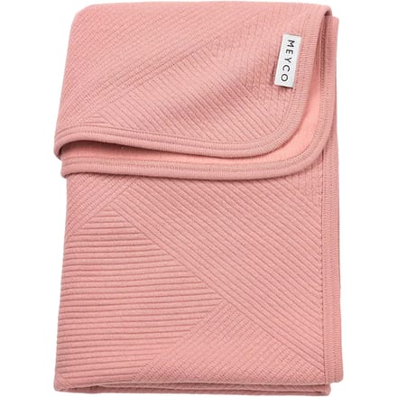 Meyco Baby Jacquard Wiegdeken - Flannel - Rose - 75x100cm - 1.0 TOG