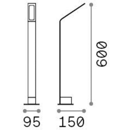 Ideal Lux LED tuinpadverlichting Agos bruin 3.000 K Hoogte 60 cm aluminium
