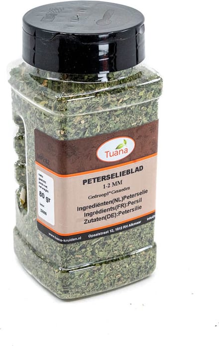 Tuana Kruiden - Peterselie Gesneden (2mm) - Strooibus 80 Gram - Tuanashop - MP-P-0039