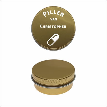 Pillen Blikje Met Naam Gravering - Christopher