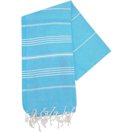 The One Towelling Hamamdoek Turquoise/Wit