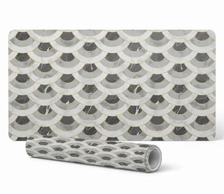 Beschermende vinyl werkmat met marmerpatroon 120x60 cm