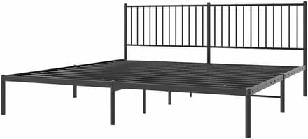 Robuust Bedframe - Ledikant Metaal - Slaapkamer Meubel - Stabiele Constructie - 193x203 cm - Zwart