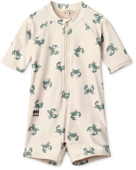Liewood Max Printed Shortsleeve Swim Jumpsuit Crab / Sandy Maat 74