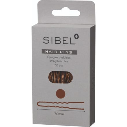 Sibel Postichenaalden geribbeld bruin 70mm-50st