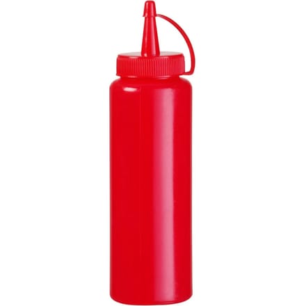 HENDI Dispenser flacon – 0,2L – Rood – Hygiënisch afsluitdopje – Vaatwasmachinebestendig