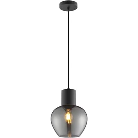 Brilliant Ligari - Hanglamp - ø 23 cm - E27 max 1x20W - Zwart/Smoke