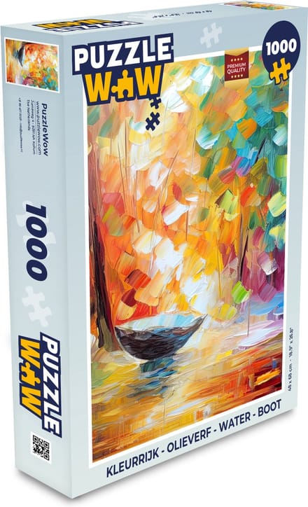 Puzzel Kleurrijk - Olieverf - Water - Boot - Legpuzzel - Puzzel 1000 stukjes volwassenen