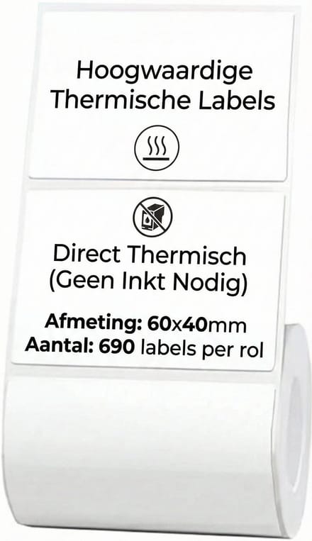 Niimbot - Labels/Etiketten K3/K2 - 60x40mm - 690 vellen - Wit