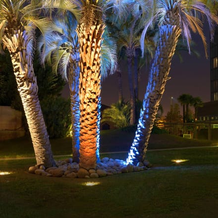 LEDS-C4 LED grondspot inbouwlamp Gea, Ø 18 cm, 3000K, roestvrij staal