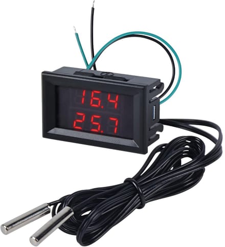 Digitale Thermometer met Waterdichte Probes en Dubbel LED Display - Temperatuurmeter -55 tot +120℃
