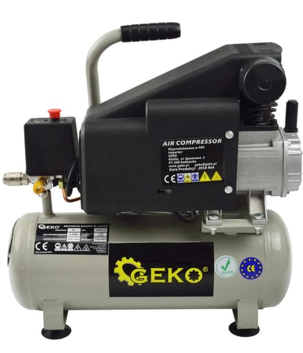 GEKO 8L luchtcompressor - oliegesmeerd - 8 bar - 118 L/min - draagbaar