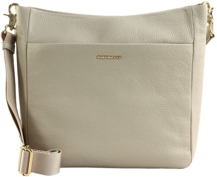 MANDARINA DUCK Leren schoudertas Mellow Leather Crossover Bag Cocoon Lichtgrijs
