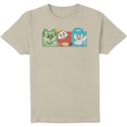 Pokémon 1st Starters Panels Unisex T-Shirt - Cream - XL