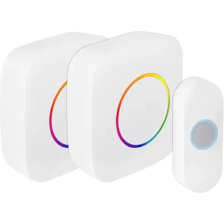Exin Gong Set Set - Beldrukker - Op Batterij - 2x - Rgb Licht - Wit