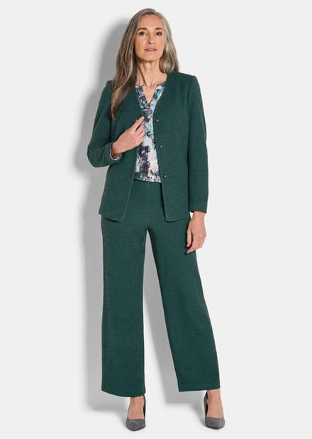 Chique blazer van jersey - smaragd - Gr. 48 van Goldner Fashion