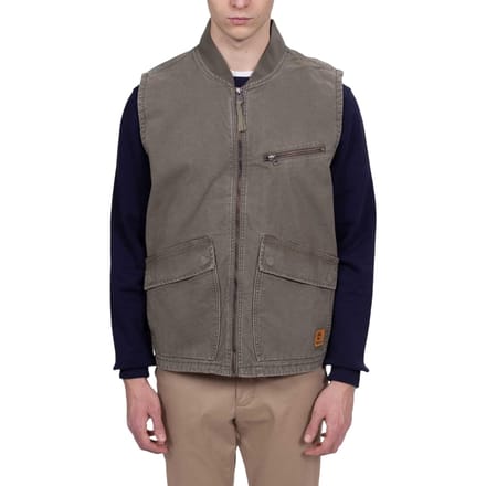 Timberland Herenvest met gewassen geribde kraag (Bladgroen)