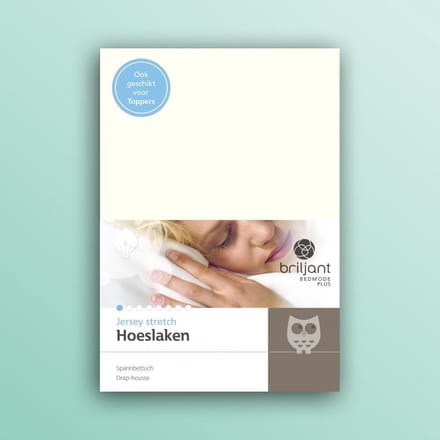 Briljant Home Jersey Stretch Hoeslaken 200x200 - Off white