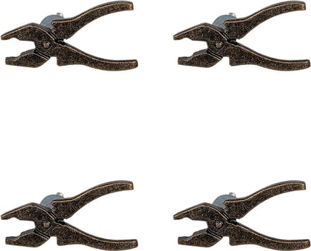 Clayre & Eef Deurknop Set van 4 Knijptang 6x3x3 cm Bruin IJzer