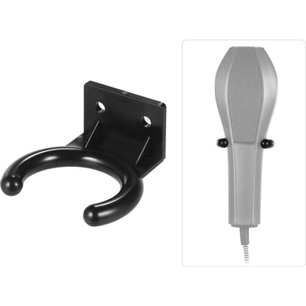 Draadloze microfoonhanger Microfoon Wandmontagehouder Haakklem Kunststof Zwart zwart