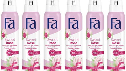 Fa Deo Spray Sweet Rose - Voordeelverpakking 6 x 150 ml