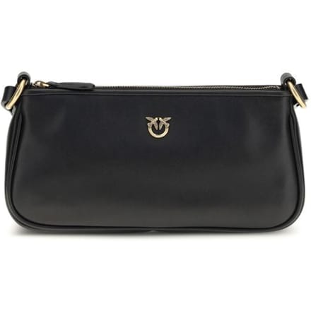 PINKO schoudertas Half Moon Horizontal Mini Vite Black + Antique Gold zwart