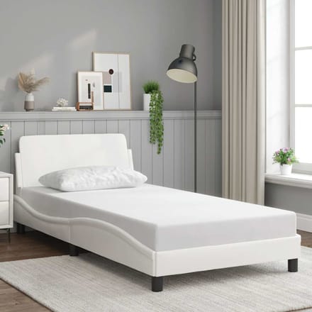vidaXL - Bedframe - "Dover" - kunstleer - wit - 100x200 - cm
