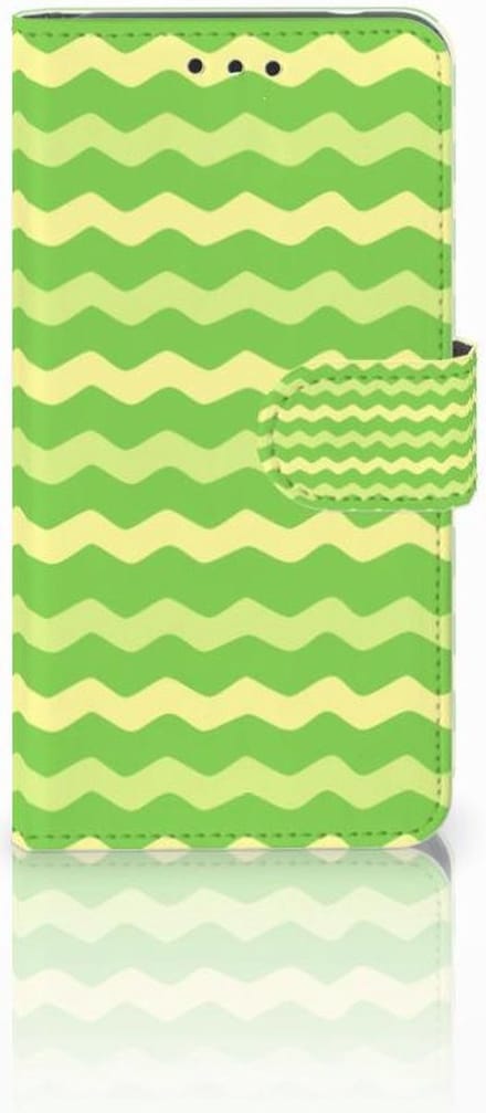 Book Case voor Nokia 2 Telefoon Hoesje Waves Green