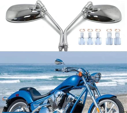 CLVP® Bar End Spiegels - Fietsspiegel - Motor Spiegels-Zilver