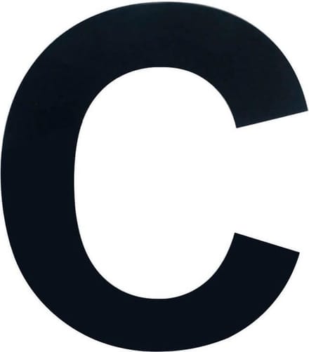 Huisnummer RVS Letter C - Huisnummer RVS 15 cm - Modern RVS Huisnummer - RVS Huisnummer C