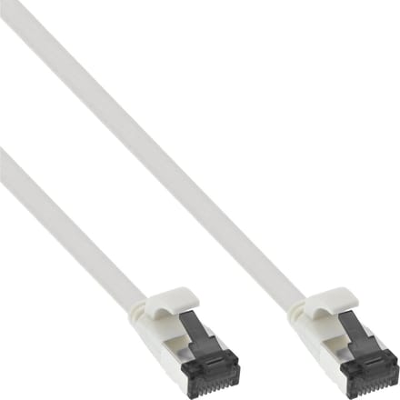 InLine® Patchkabel plat, U/FTP, Cat.8.1, TPE halogeenvrij, wit, 0,3m