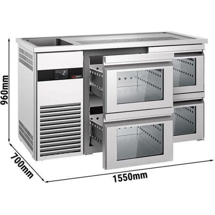 GGM Gastro Bierkoeling PREMIUM - 1550x700mm - 4 laden zilver
