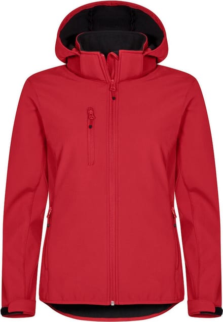 Clique Softshell jas met Capuchon Basic Dames - Rood - Maat XS/34