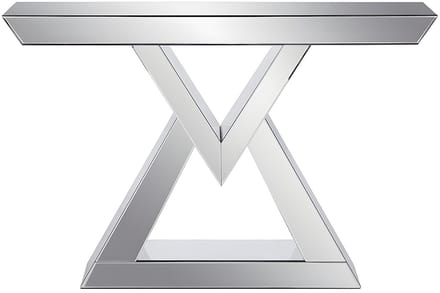 Vente-unique Sidetable van MDF met spiegel - Kleur: Zilver - ISIDA