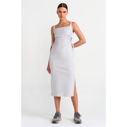 Mouwloze Bodycon Midi-jurk met Uitsnit