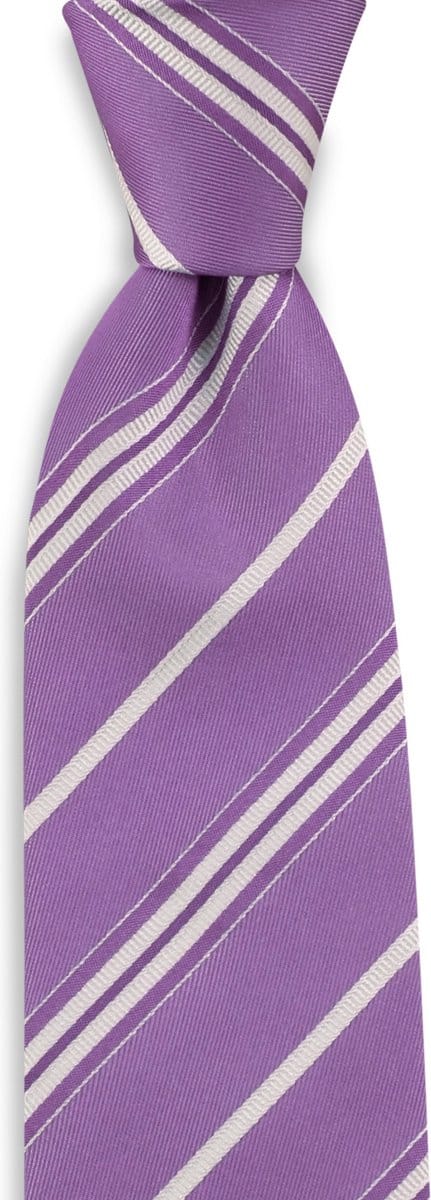 We Love Ties - Stropdassen - Stropdas Steven Stripe - lila / wit