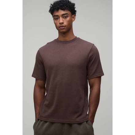 Essentieel Regular Fit Wafel T-shirt | Chocolate | Size Small