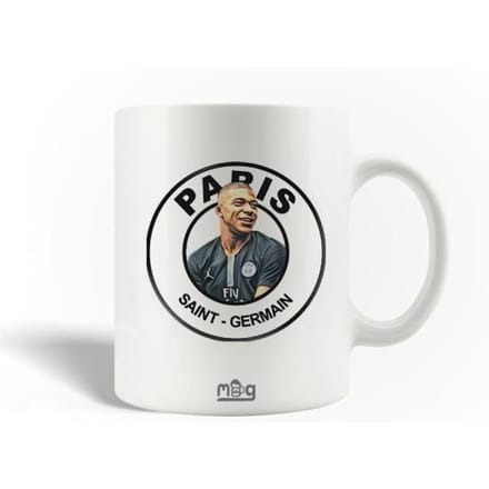 Mug en Céramique Kylian Mbappé Foot Logo PSG Paris Saint Germain