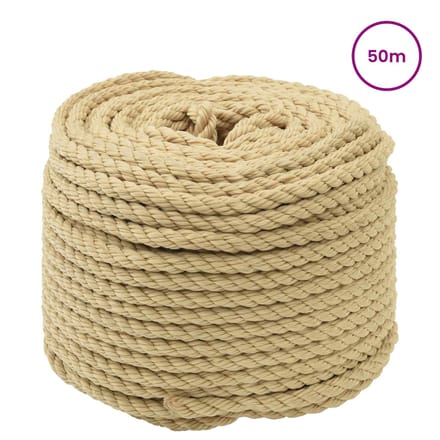 vidaXL - Boottouw - 8 - mm - 50 - m - Naturel - polypropylène