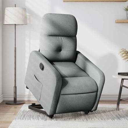 Vidaxl Verstelbare Fauteuil, Lichtgrijs, Bekleed met Stof