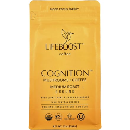 Cognition™, Paddenstoel + Koffie, Gemalen Koffie, Medium Gebrand, 340G(12oz)
