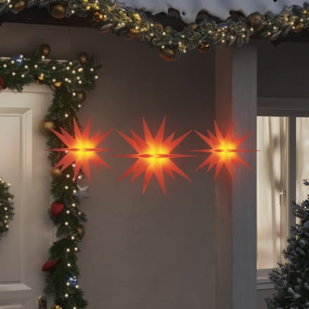 vidaXL - Kerstlampen - met - LED's - 3 - st - inklapbaar - rood