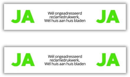 Ja Ja Brievenbus stickers - 14x3cm - set van 2 - Ja ja stickers - UV en waterproof - Wit