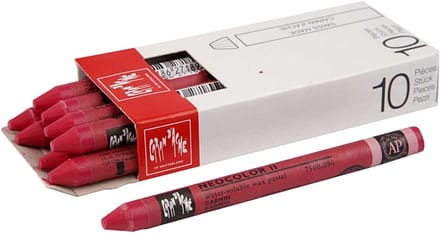 CARAN D’ACHE Neocolor II, L: 10 cm, dikte 8,5 mm, carmine (080), 10 stuk