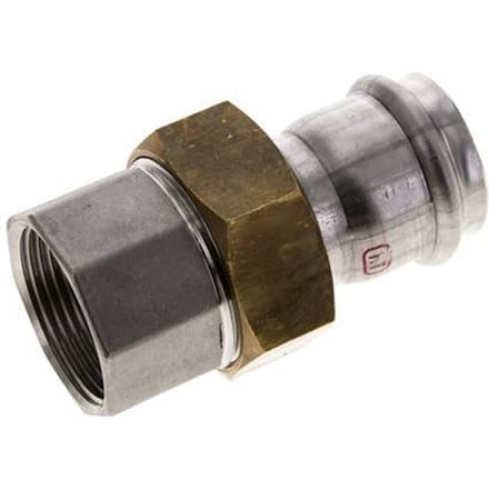 Perskoppeling wartelmoer - 35mm & Rp 1-1/4'' Persmof - RVS Vlakke Afdichting