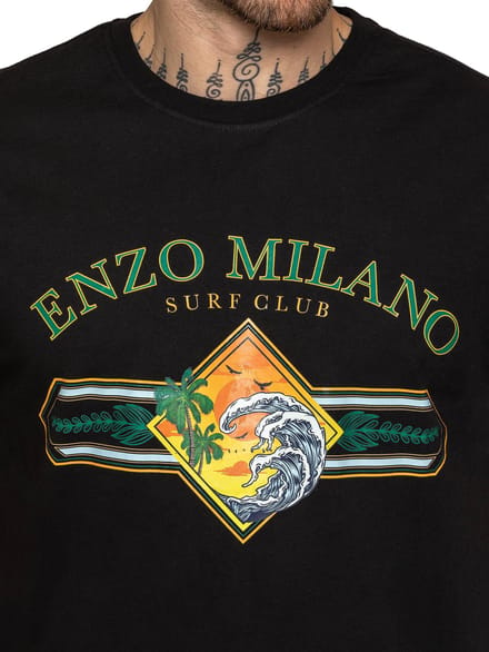 Enzo Milano | Heren Surf Club Print T-Shirt