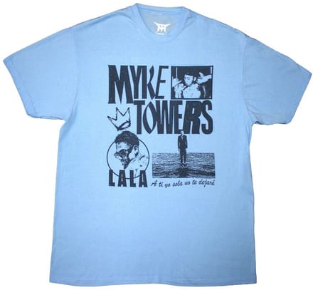 Myke Towers - Lala Crown Heren T-shirt - L - Blauw